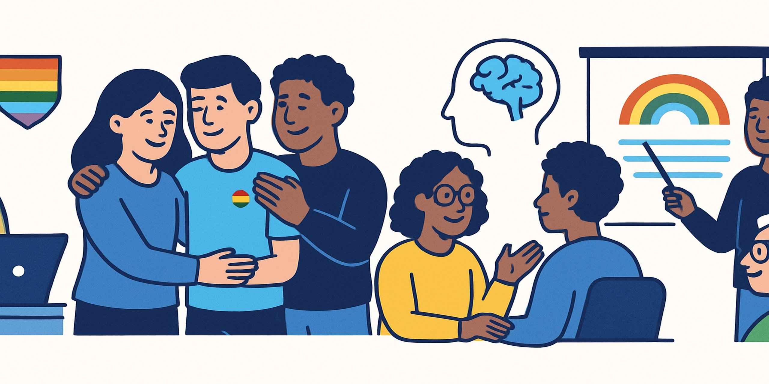 Comprehensive LGBTQ+ community support systems promoting mental wellness