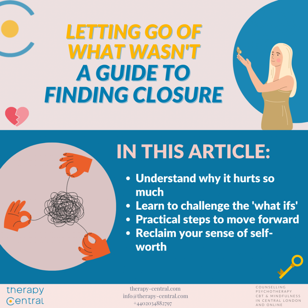 Featured image for Therapy Central article on letting go of someone you never dated, covering ambiguous loss and finding closure.