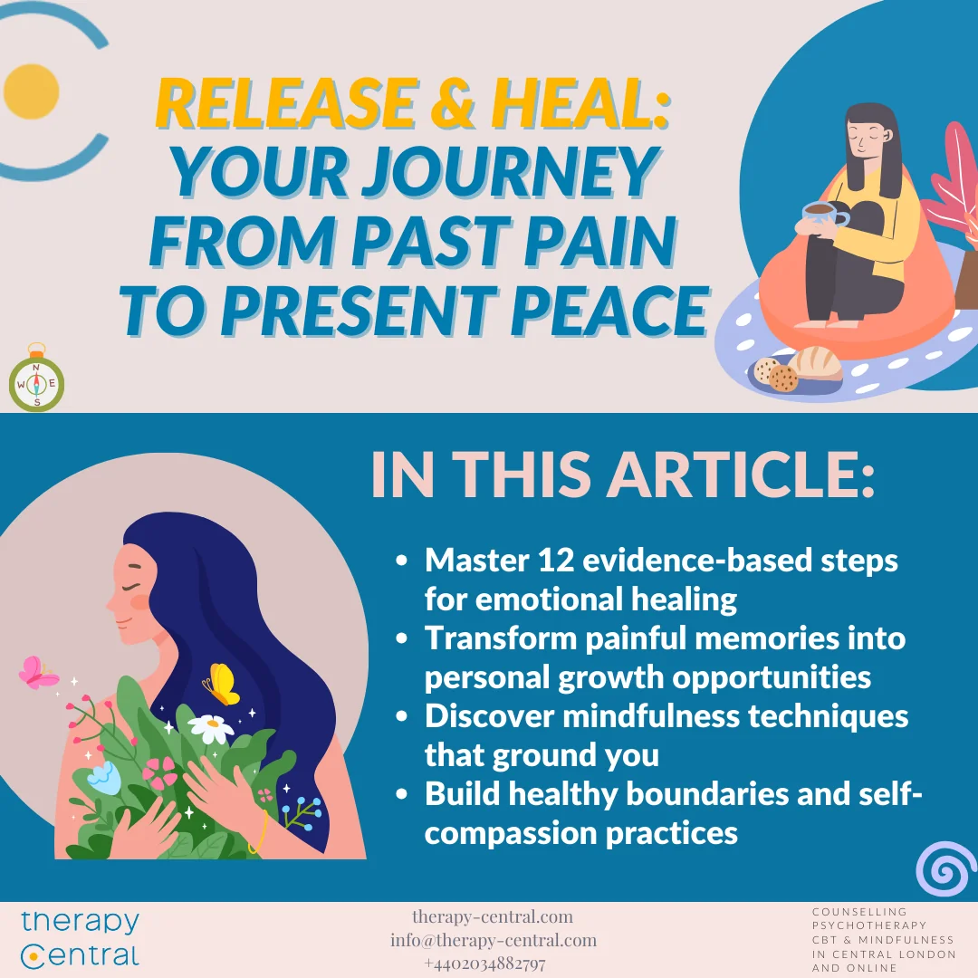 Featured image for Therapy Central article on letting go of the past covering healing steps and emotional freedom