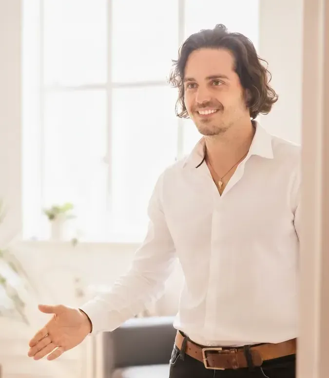 Therapist welcoming an AXA client