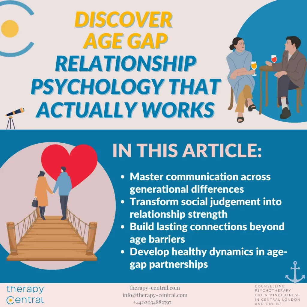 Featured image for Therapy Central article on age differences in romantic relationships covering attraction psychology and relationship dynamics