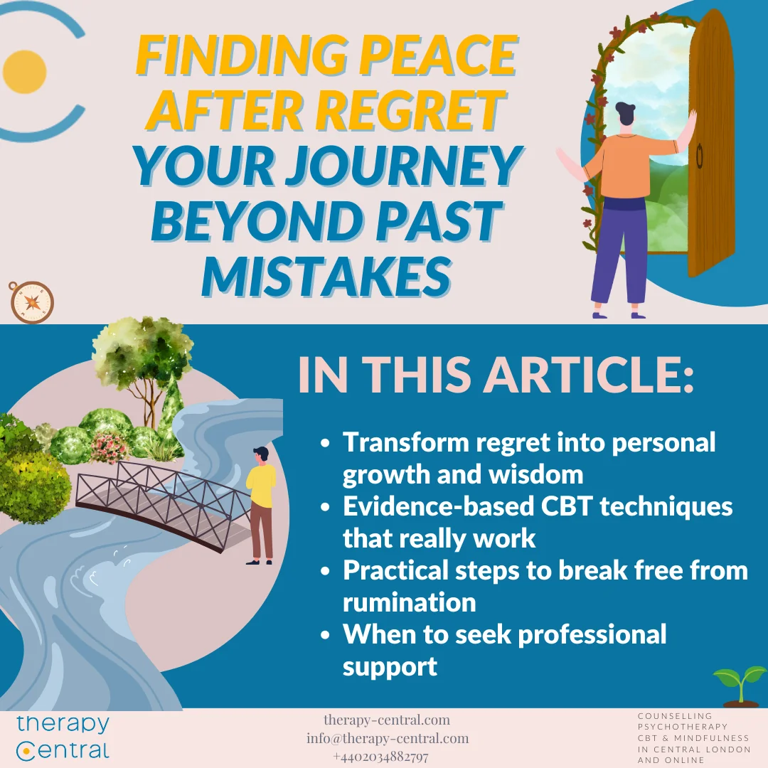 Featured image for Therapy Central article on dealing with regret and finding peace