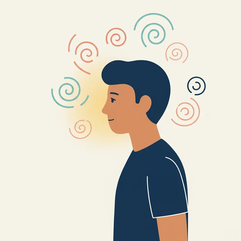 Person looking contemplative with soft lighting, representing emotional processing