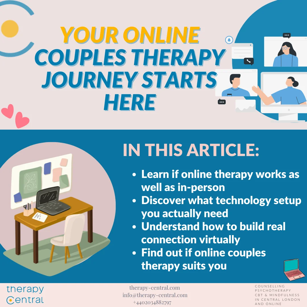 Couple starting their online therapy journey with hope and connection through virtual counselling platform
