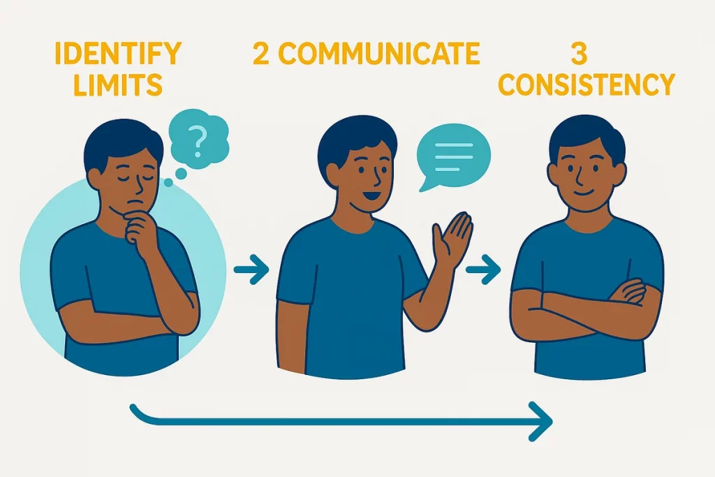 Step-by-step process of setting healthy personal boundaries