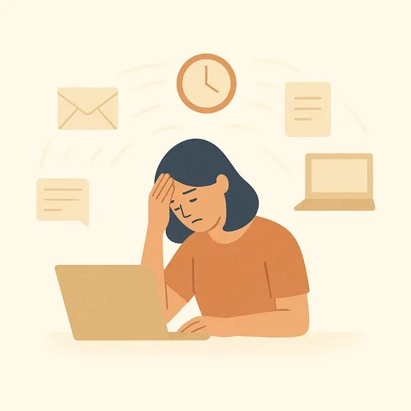 Illustration for work stress and burnout