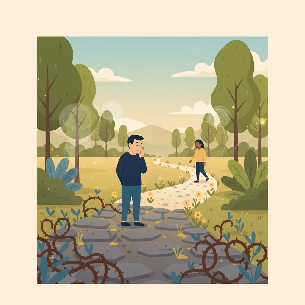 Missing Ex Breakup Science Image 03 Forest path metaphor showing neural pathway reorganization during breakup recovery