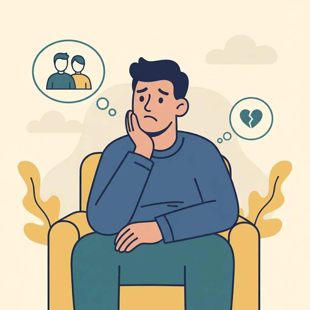 Person reflecting on relationship concerns with thoughtful expression