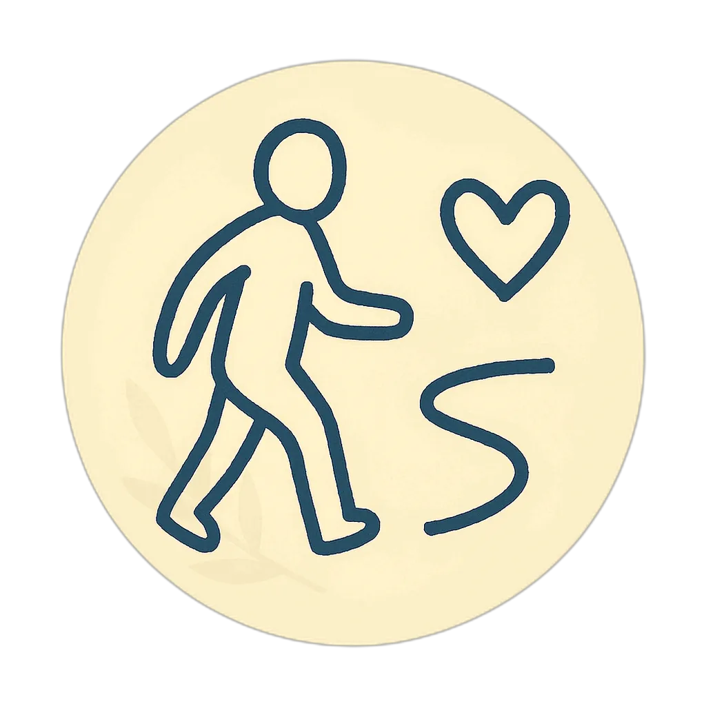 ACT therapy icon showing a person moving forward with purpose