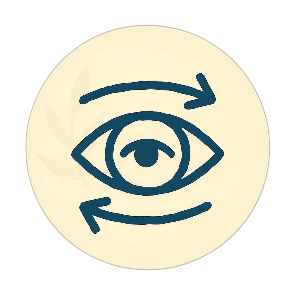 EMDR therapy icon showing an eye with bilateral movement arrows