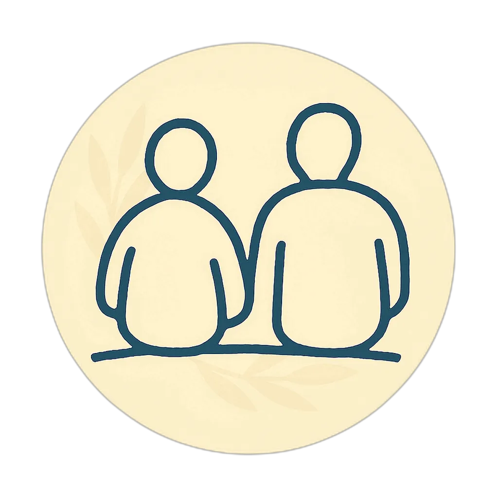 Person-Centred Therapy icon showing a supportive figure