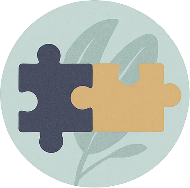 Puzzle pieces icon representing personalised therapy matching