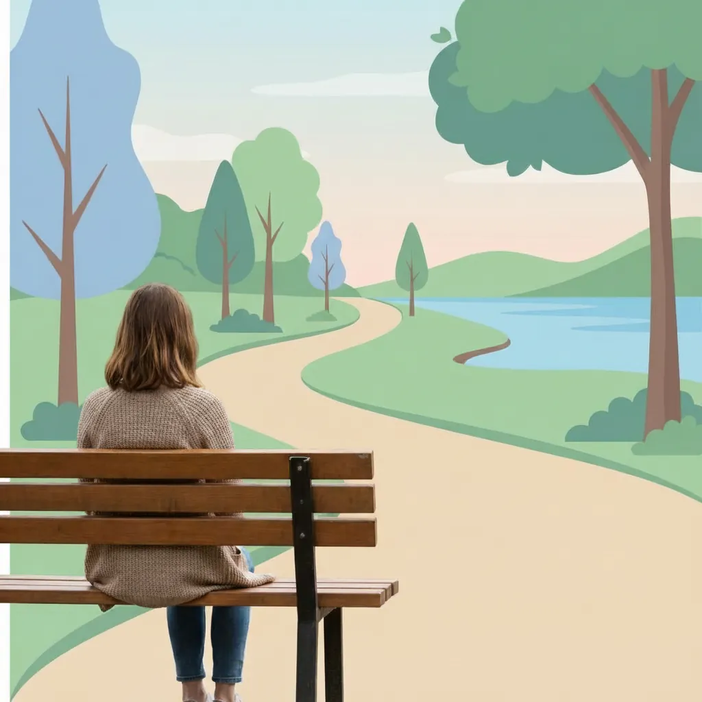 Physical Symptoms Stress Signs Ignore Image 03 Calming illustration of a peaceful park pathway symbolising stress relief and mental wellness