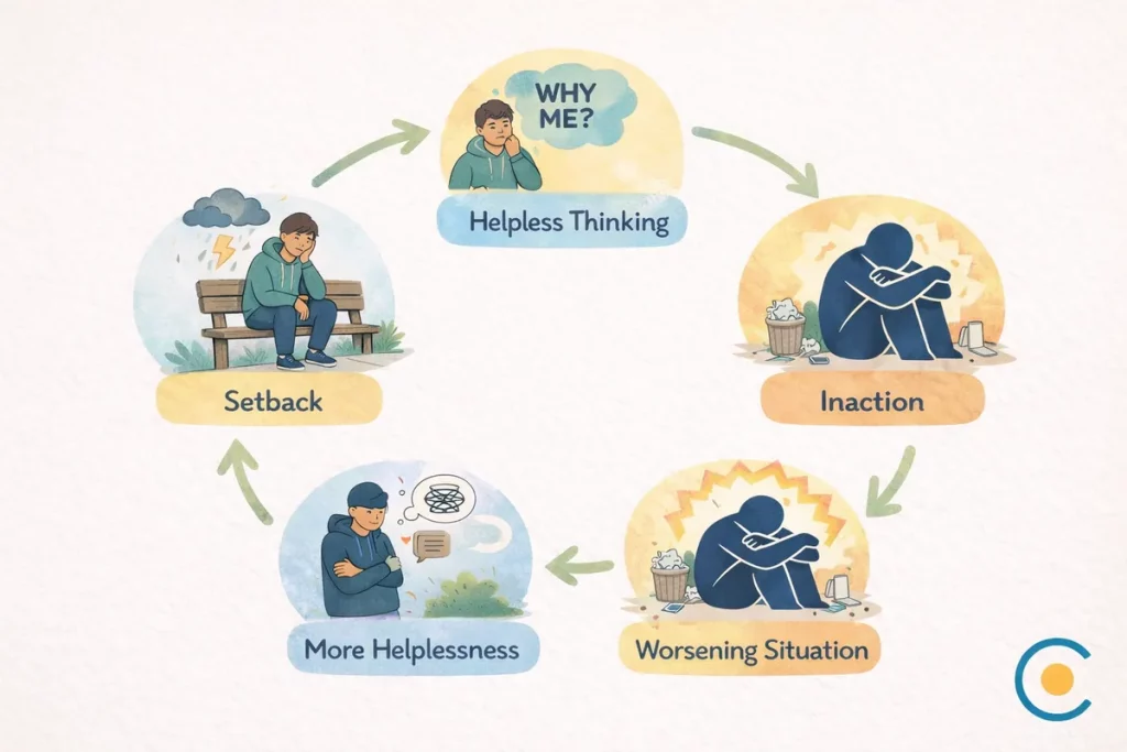 Self Pity Meaning Causes How To Overcome Image 04 Visual checklist of self-pity signs including victim thinking and inaction