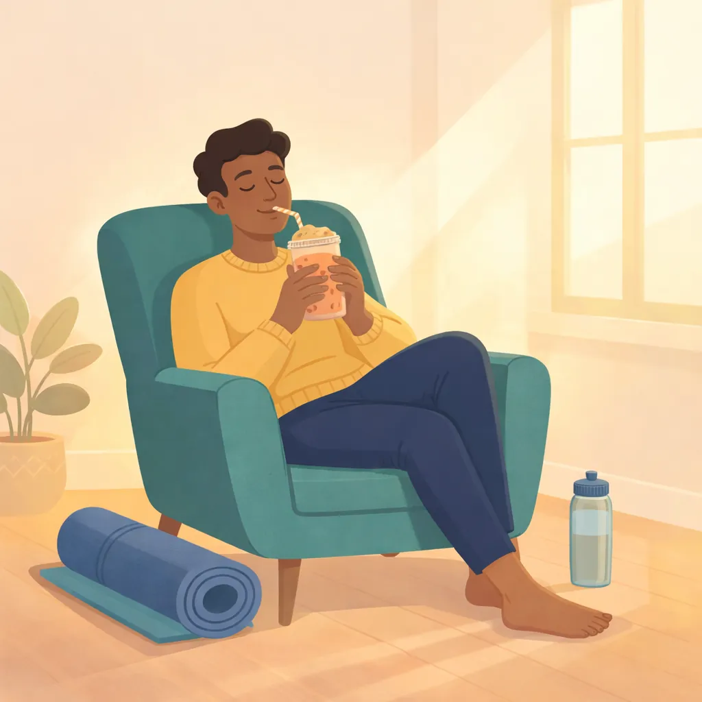 Positive Reinforcement Definition Examples Image 05 Illustration of person rewarding themselves after exercise, demonstrating self-applied positive reinforcement for habits