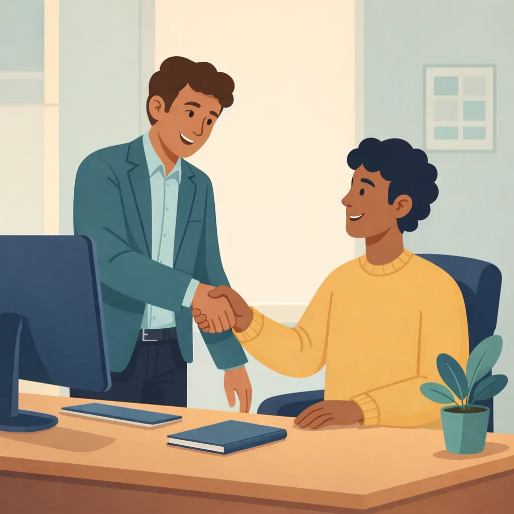 Positive Reinforcement Definition Examples Image 07 Illustration of manager recognizing employee achievement, showing positive reinforcement in workplace settings