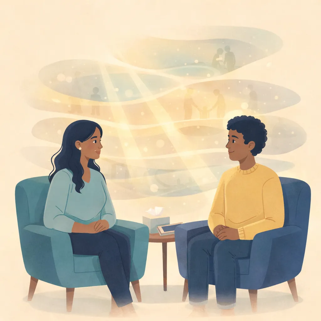 Types Therapy Depression Uk Guide Image 03 Psychodynamic therapy session focusing on deeper emotional exploration for depression treatment