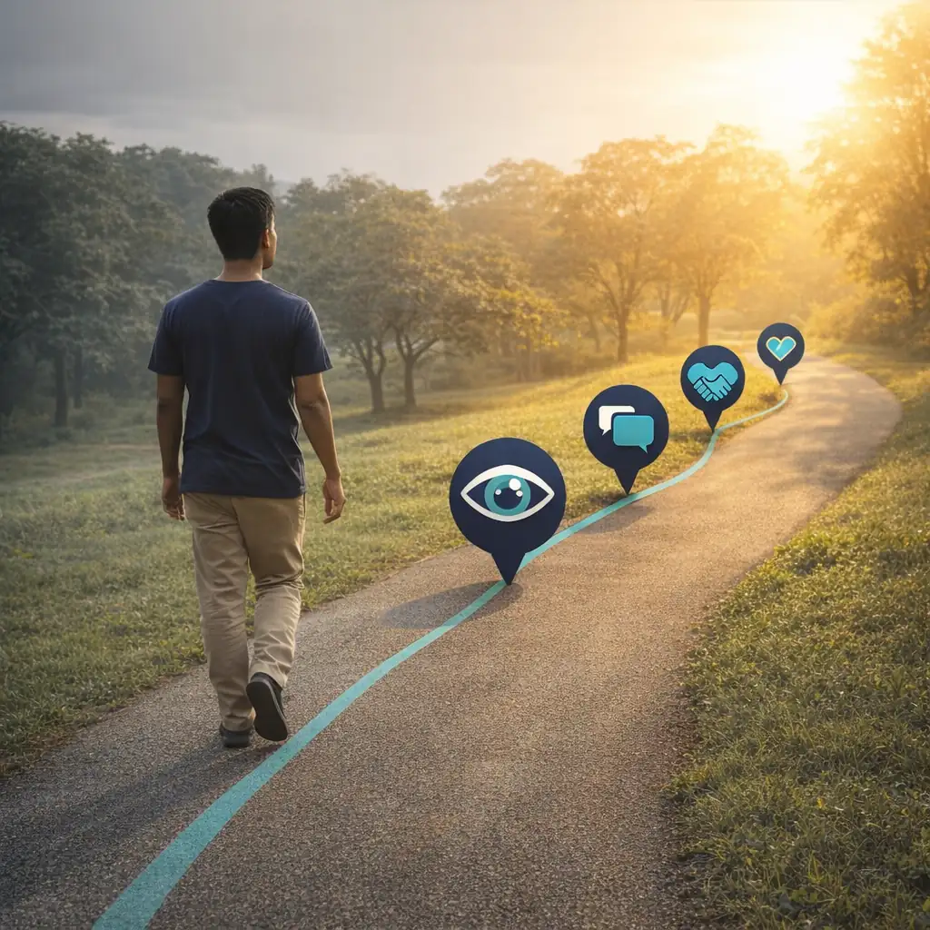 Why Is My Wife Always Angry Understanding Chronic Anger Marriage Image 07 Pathway illustration showing journey from recognition through communication to professional support and reconnection