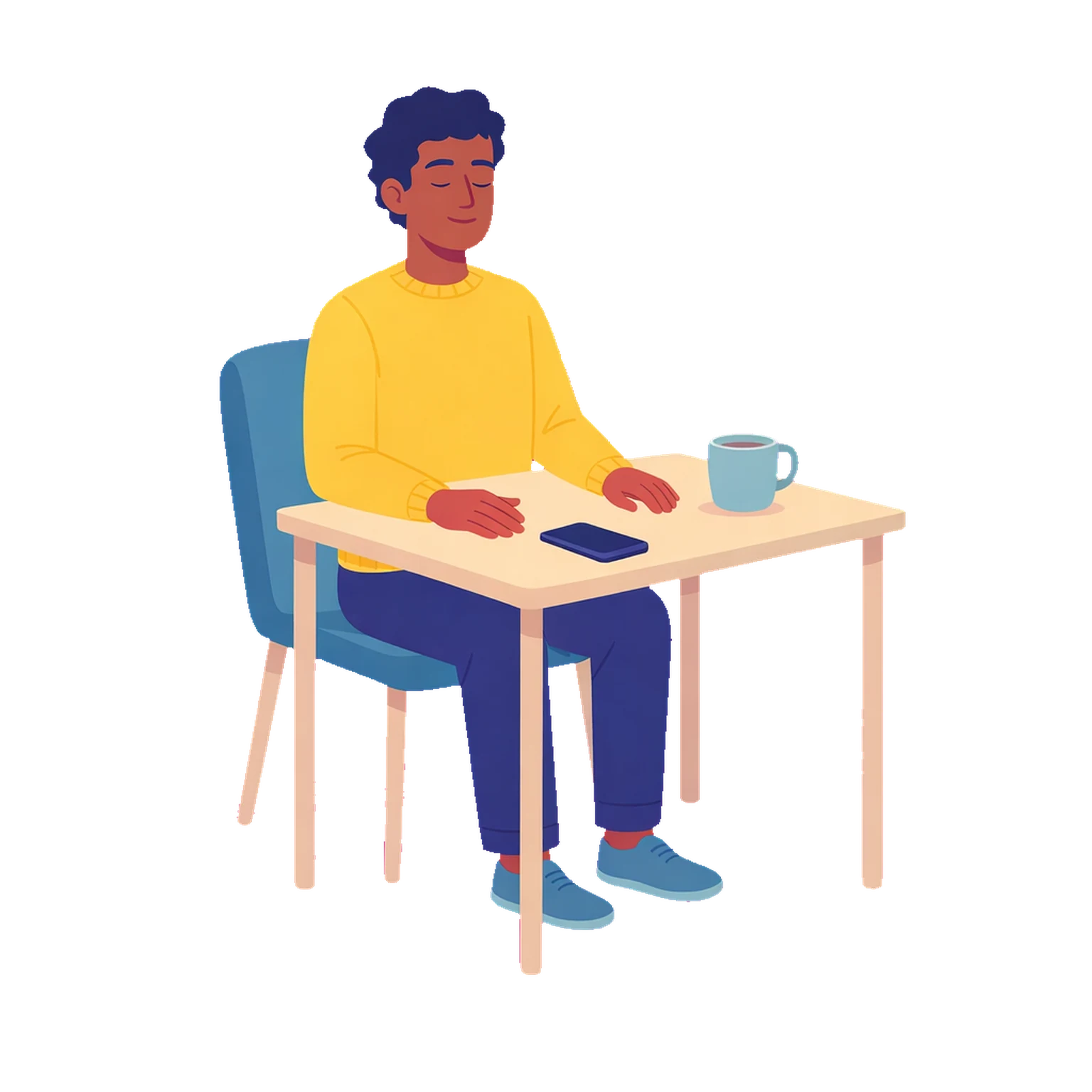 Person pausing mindfully during an ordinary day