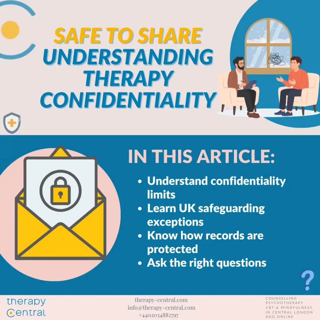 Client Confidentiality in Counselling: What It Means and When It Can Be Broken - Therapy Central