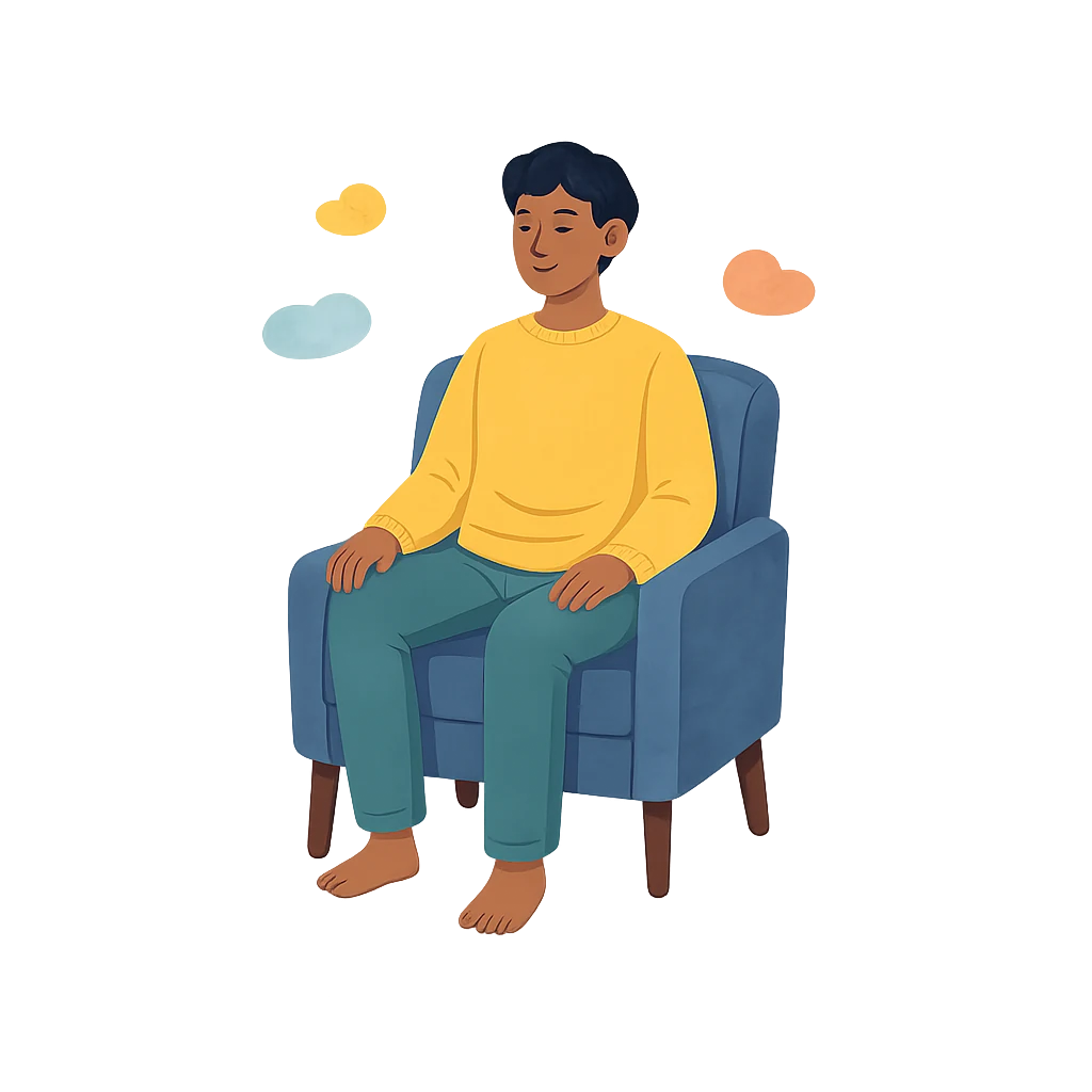 MBCT therapy in London and online Person seated comfortably while practising mindful awareness in MBCT therapy