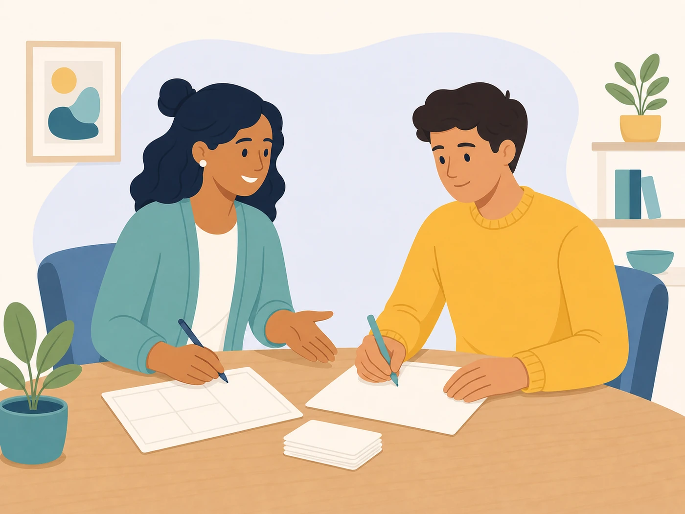 Therapist and client practising DBT skills together during a session