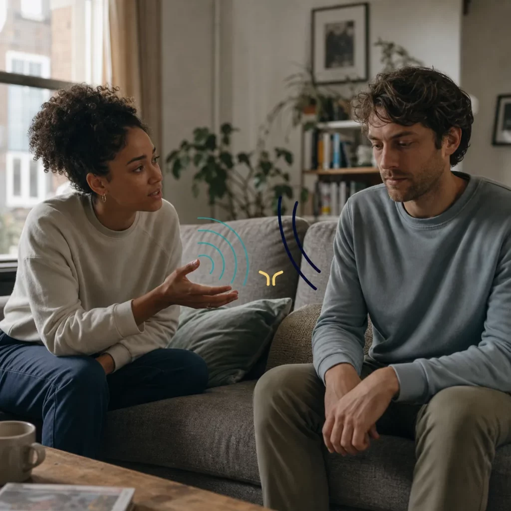 Why Do We Keep Having The Same Argument Image 02 Couple illustrating pursue and withdraw responses during a difficult conversation