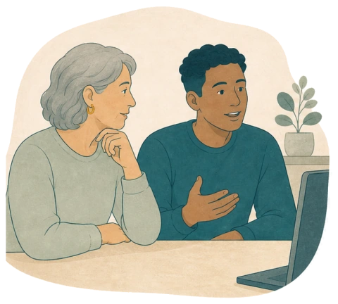 Organic illustration for couples and family counselling
