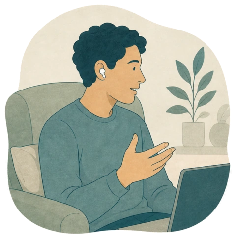 Organic illustration for individual online counselling